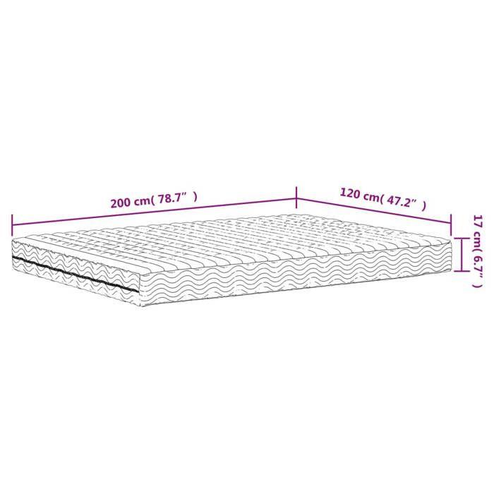 VidaXL Foam Mattress White 120x200 Cm Hardness H2 H3,bed Mattress,day Bed Mattress,foam Mattress for Bed 356343