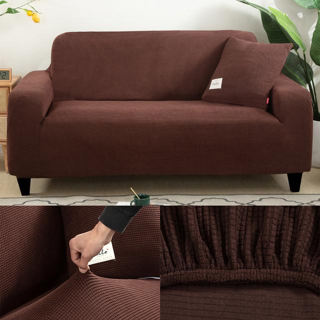 Jacquard Thick Sofa Covers For Living Room Plain Couch Cover Corner L Shape Chaise Longue Sofa Slipcovers Solid Color 1pc for Home