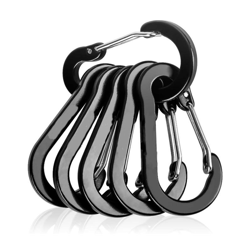 

6Pcs Aluminum Alloy Carabiner Keychain Outdoor Camping Climbing Snap Clip Lock Buckle Hook Fishing Accessories Set