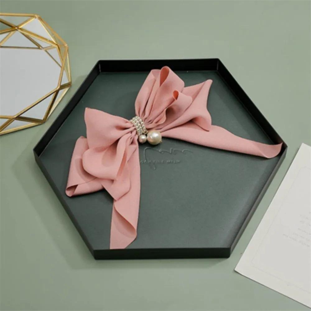 Pearl ribbon automatic hair clip pink large hair clip long hair clip