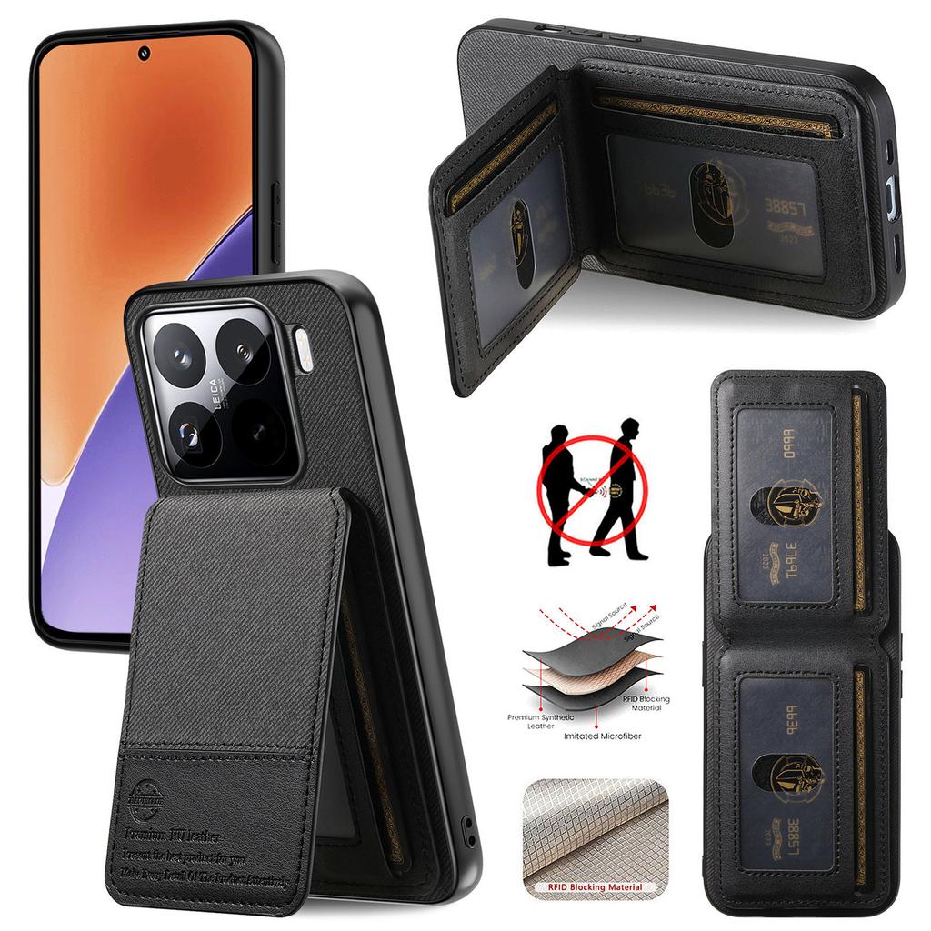 Phone Case for Xiaomi 15T Poco F7 X7 MI 17 Pro Max RFID Leather Wallet Card Back Cases for Redmi 15c 14c 13C Note15 14 Pro Plus