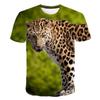 Men's T-shirt Short Sleeved Round Neck Leopard Animal 3D Printed Loose Fit Men's T-shirt