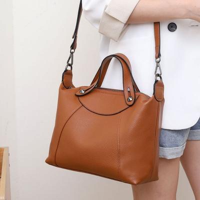 Dámská taška přes rameno z hovězí kůže s velkou kapacitou, crossbody, dámská módní jednoduchá nákupní taška, praktická a velkorysá taška z měkké kůže