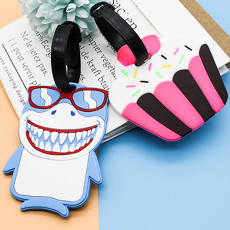 Travel Accessories Creative Baggage Boarding Luggage Tag Animal Cartoon Silica Gel Suitcase ID Address Label Holder Portable