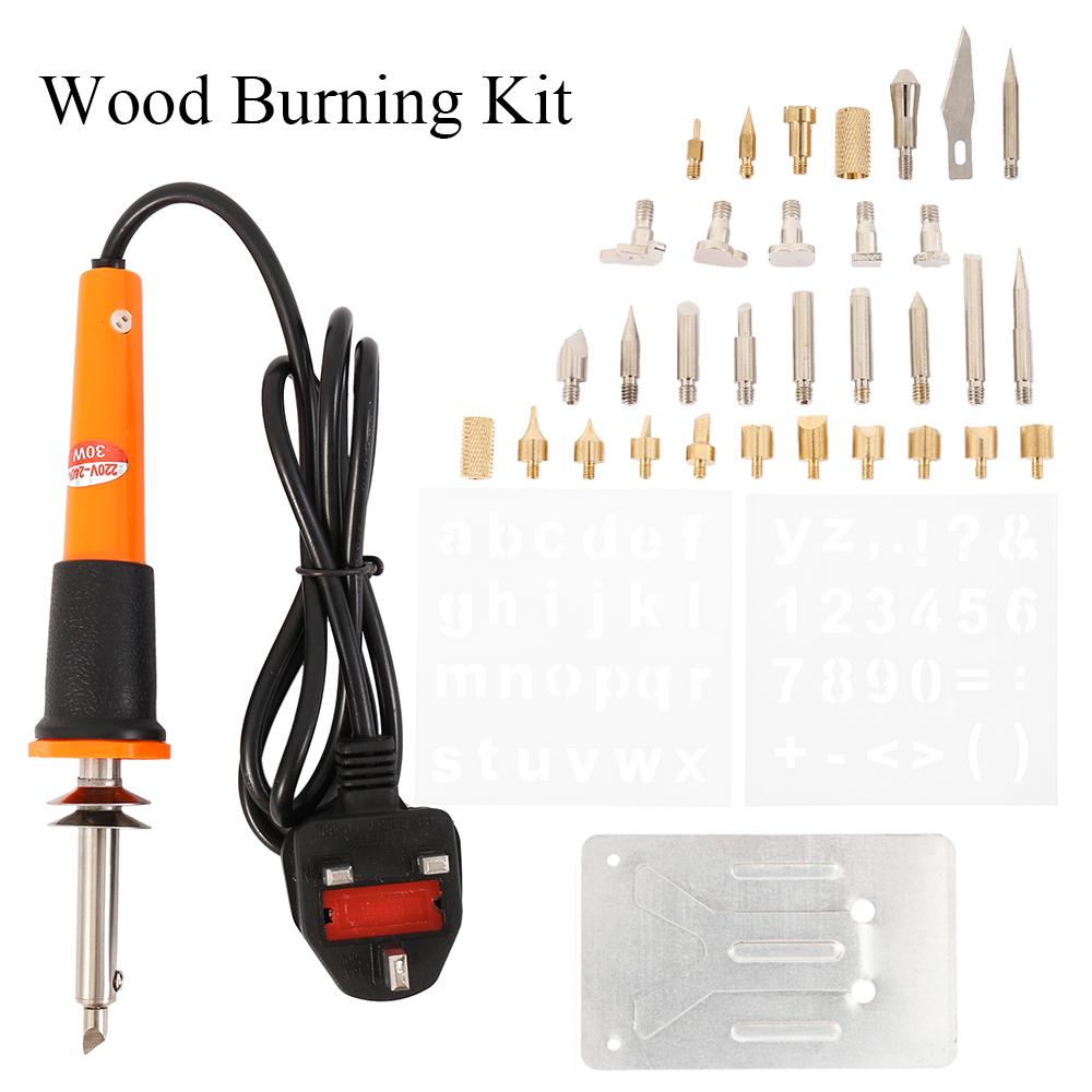 Preciva 37PCS Pyrography Iron Kit Wood Craft Tool Set Wood Burning Pen for Carving Wood Burning Kit