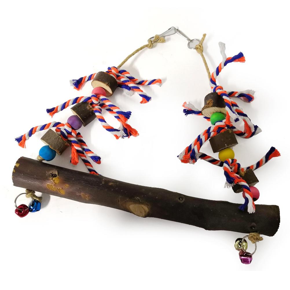 Wooden Chicken Swing Colorful Pet Swing Chew Toy for Chicken and Birds