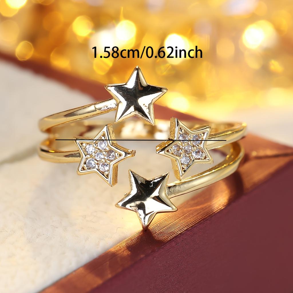 Korean-style New Star Open Ring, Sweet Starry Sky Pentagram Ring