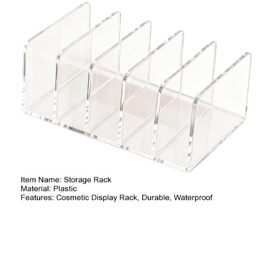 Makeup Storage Rack, Acrylic with Multiple Compartments Organizer, Vertical Cosmetic Display Holder for Eye Shadow Palettes