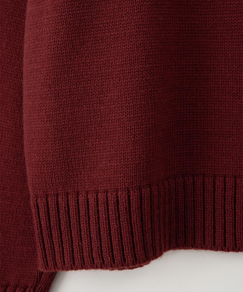 Sseomweeobeoteo Casual Wave Logo Knit - Burgundy
