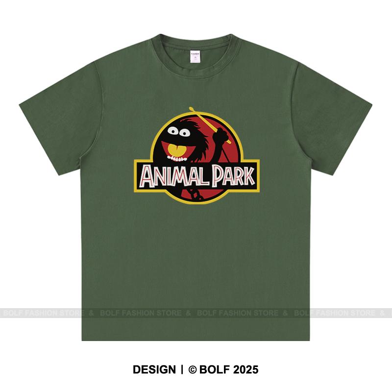 Animal Park Men's T-Shirt 100% Cotton Oversized Wildlife Graphic Tees for Men Jungle Adventure Nature Lover Top