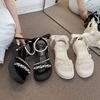Fashion Women's Sandals Summer New Thick Bottom Round Head Open Toe Pearl Buckle Sandals Casual Fashion Soft Sole Non-slip Sandals