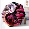 Dragon Yin Yang Automatic Folding Umbrella  8 Ribs, Durable Iron Frame, Bright Color Pattern Compact Travel Umbrella, Suitable for Outdoor,