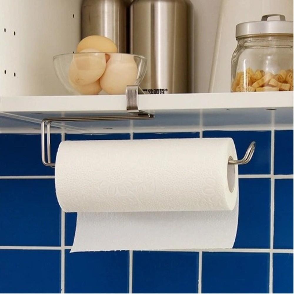 Stainless Steel Kitchen Paper Towel Holder Metal Punch Free Toilet Roll Holder Cabinet Storage Kitchen Paper Towel Rack Kitchen