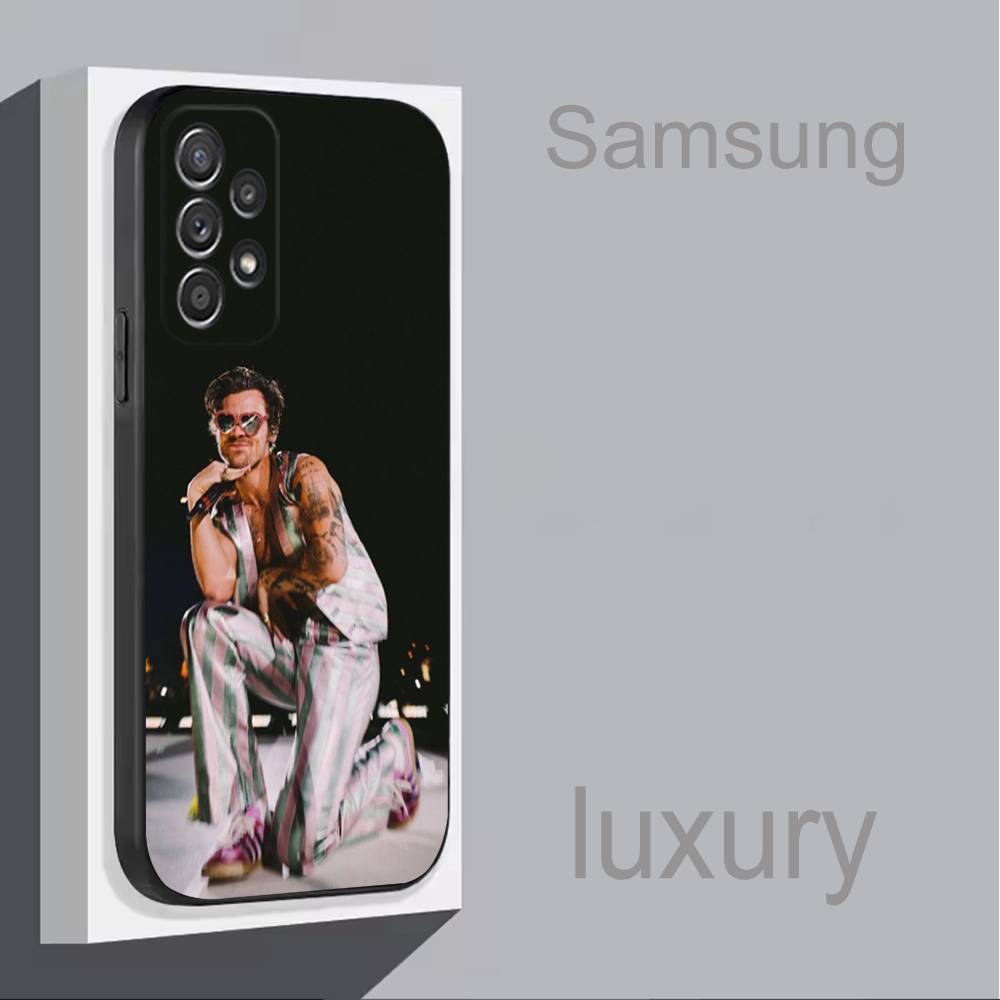 H-HaRRyS singer Styles-s For Samsung S 25,24,23,22,30,21,10,9,Ultra,Plus,Lite,FE,4,5G Phone Case Black Soft Case SamsungS24