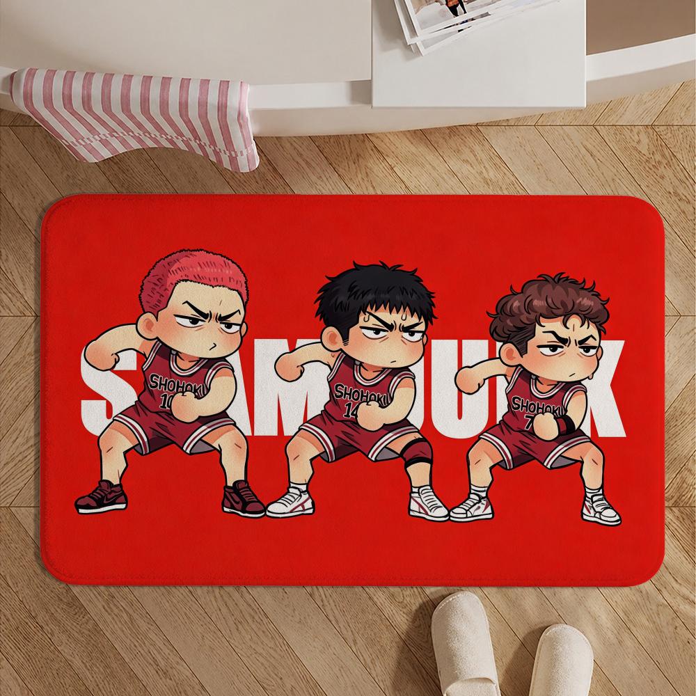 Anime-S-S-SLAM DU-NKS Floor Mat Soft Non-Slip Bath Mat, Bedside Carpet, Absorbent Doormat for Home