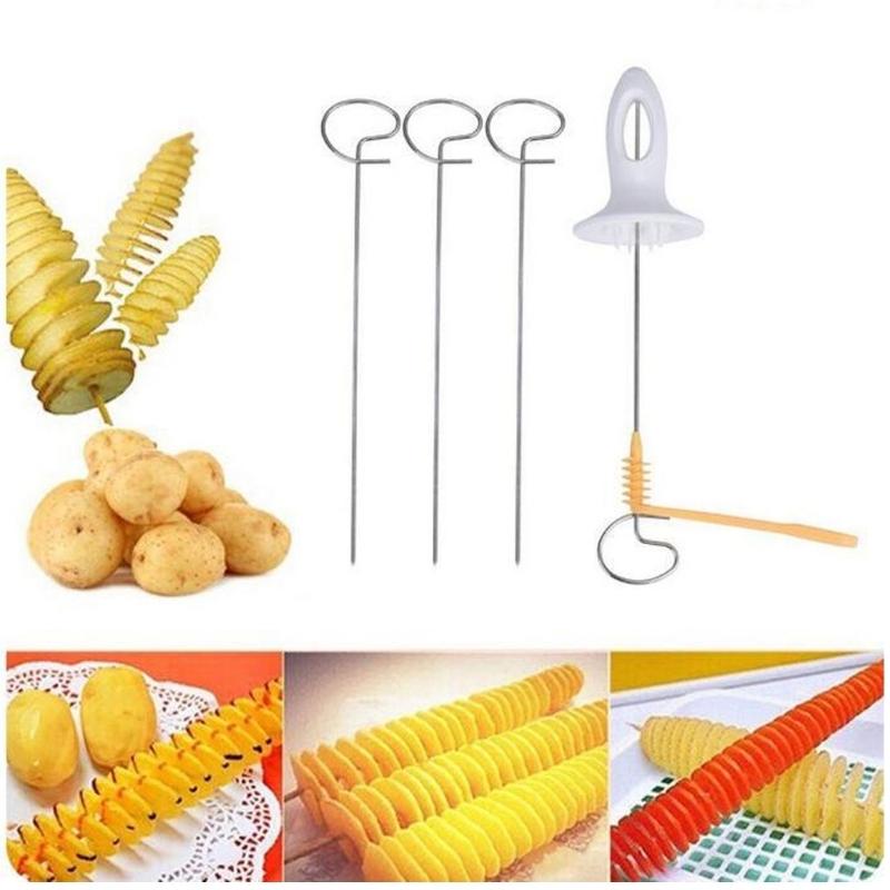 Manual Spiral Potato Slicing, Reusable Potato Twister for Family, Party, Camping