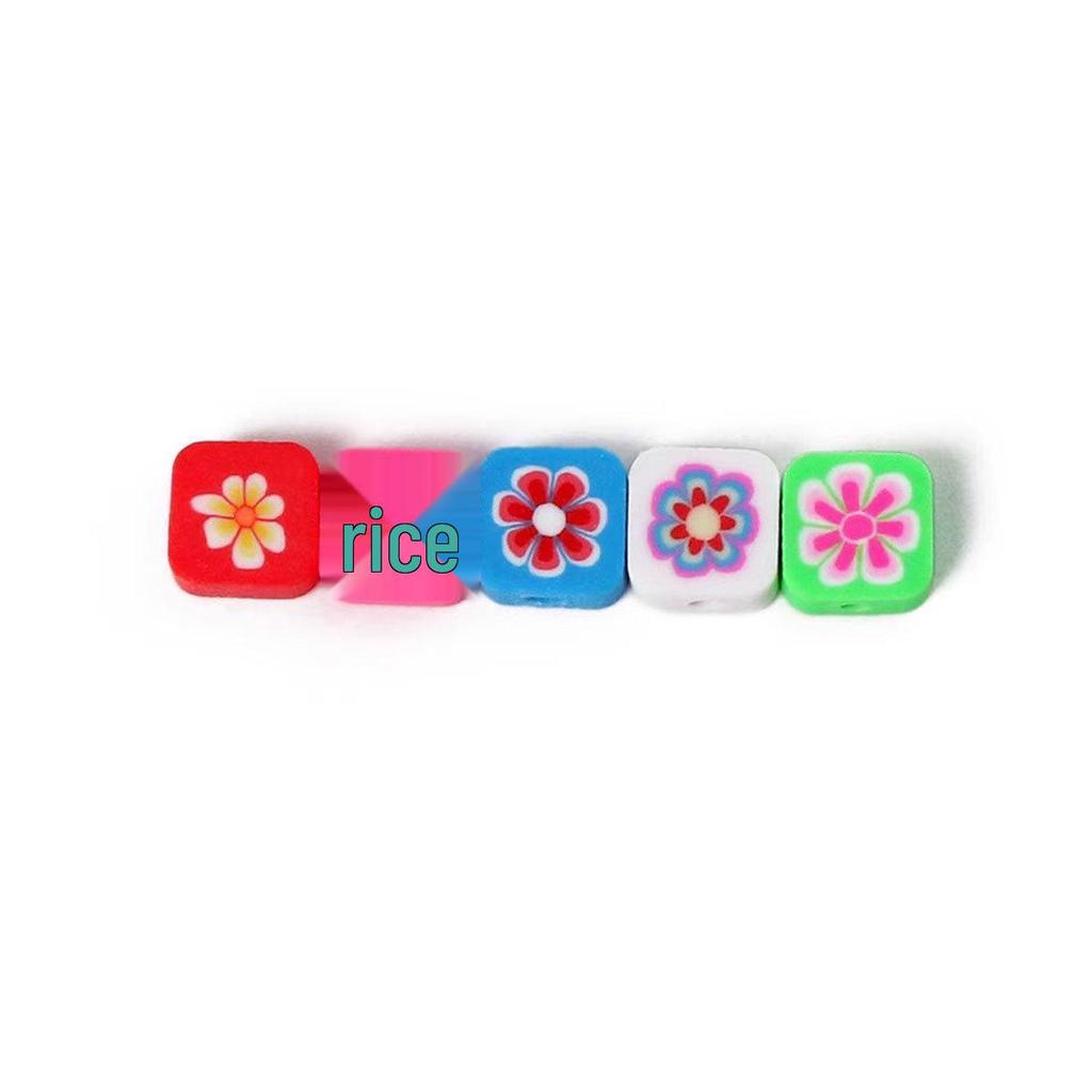 Handmade Square Flower Beads for DIY Jewelry - 100 Pieces