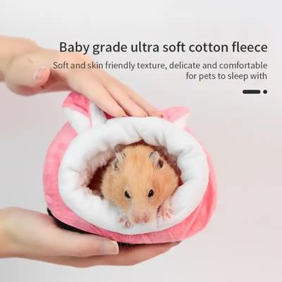 Thickened Hamster Cotton House Soft Rat Sleepping Bed Cow Hamster House Cave  Winter