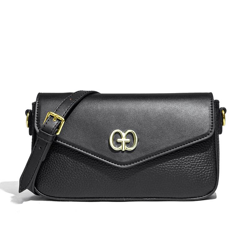 

Leather Women S Simple Shoulder Bag Fashion High Sense Women S Bag First Layer Cowhide Messenger Bag чёрный