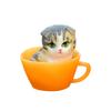 Mini Teacup Cat Pvc Figurines Desktop Decor Collectible Display Toys Kids Gift