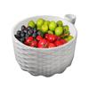 Turbo Fruit Washing Bowl 3D Printed Vegetables Cleaning Bowl with Strainer Fruit Washing Basket Basin for Berry