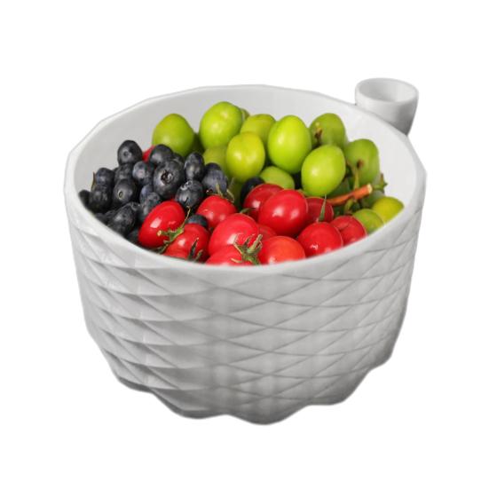 Turbo Fruit Washing Bowl 3D Printed Vegetables Cleaning Bowl with Strainer Fruit Washing Basket Basin for Berry