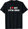I Love Heart My Gym Bro Funny Fitness Workout TShirt Custom Printed Graphic T Shirts Vintage T Shirt Customizable Camiseta