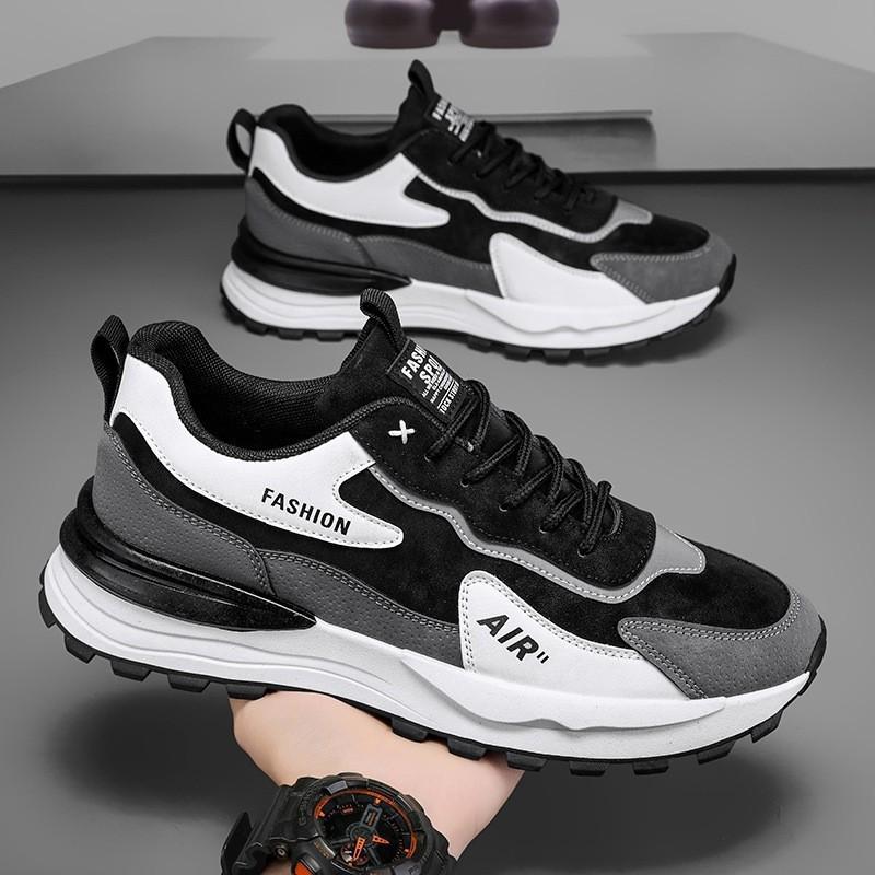 Men's shoe outlets four-season versatile youth running sports shoes wear-resistant casual contrasting dad shoes