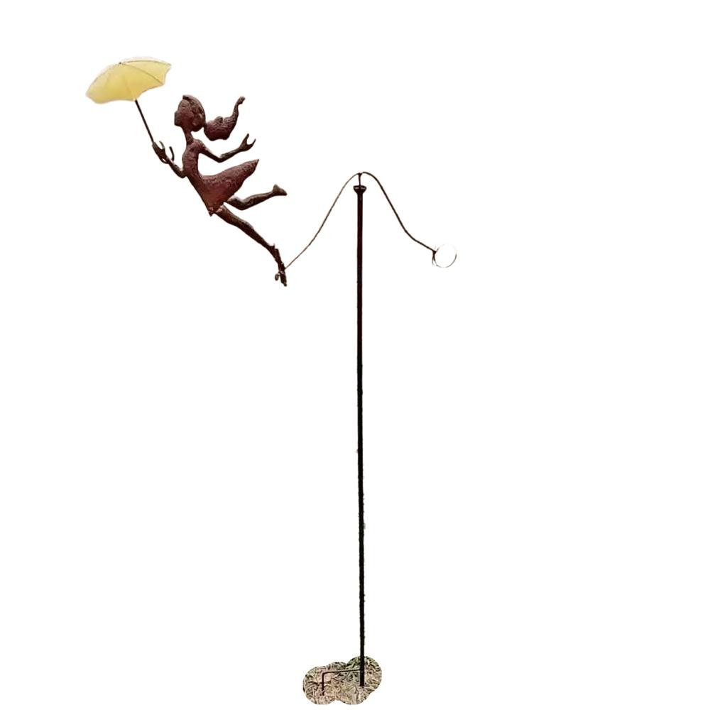 

Whimsical Metal Flying Girl Lawn Kinetic Wind Spinner Garden Stake, Rustproof Outdoor Yard Art Sculpture for Lawn Patio Decor