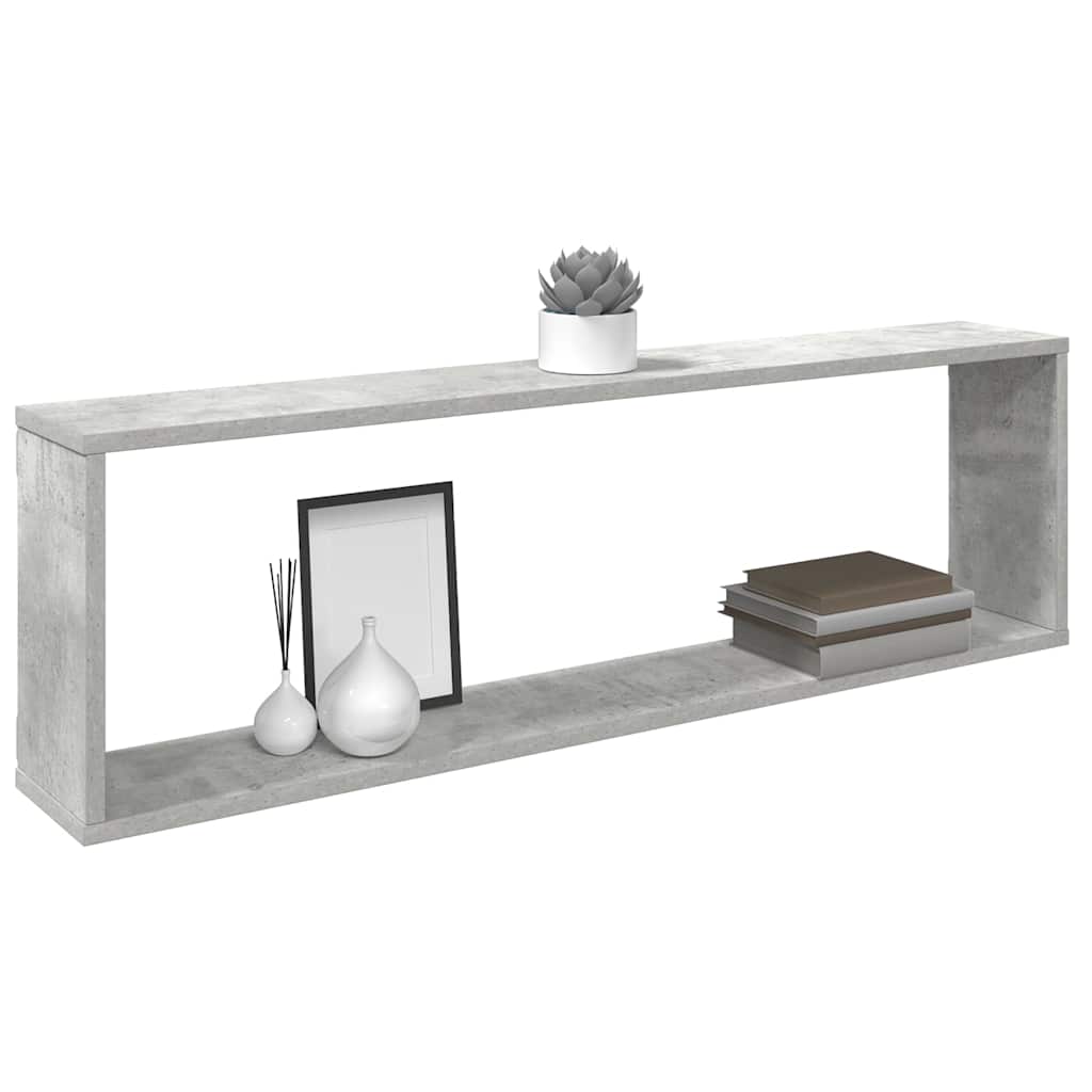 Cube Shelves 2 pcs Concrete Grey 100 x 15 x 30 cm Engineered Wood