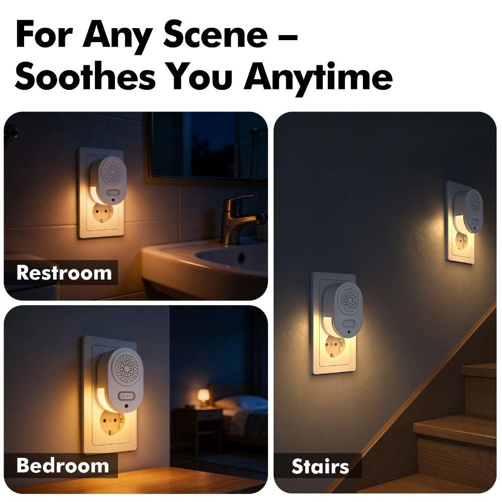 Dimmable LED Night Light White Noise RGB Color Motion Sensor Ambient Lamp