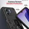 Dual Finger Ring Armor Cover for Infinix Hot 50i Case for Infinix Smart 9 Rotate Metal Bracket Kickstand Case Shockproof Capa