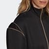 Adidas Originals Solid Color Zip Collar Long Sleeve Jumpsuit Women Jumpsuit Black HG6682
