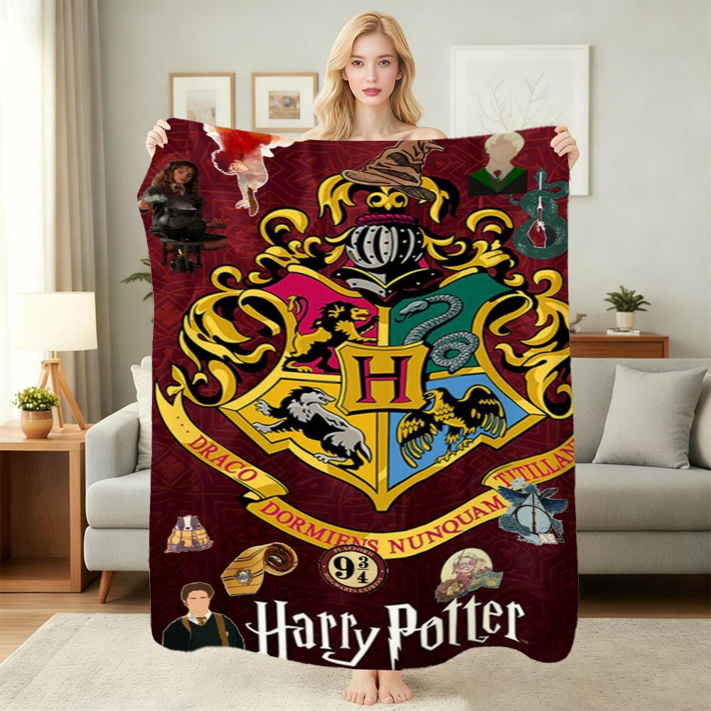 Hogwarts Four Houses Flannel Blanket Soft Warm Fleece Blanket For Living Room Air Conditioner Room Lightweight Home Decor Gift For Friends