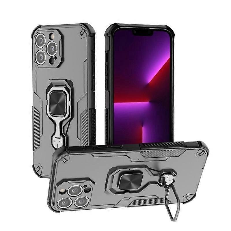 Compatible For iPhone 14 Pro Max Phone Case WANLONFENG PC TPU Back Cover Kickstand with Tempered Glass