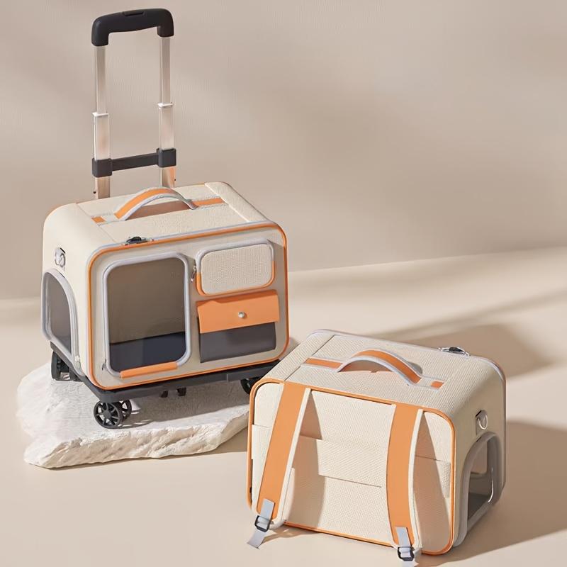 Domácí mazlíčci chodí ven s přenosnými kufry na kolečkách, kufry, tašky pro malé psy a kočky, vysoký vzhled, kočičí kufr, cestovní vesmírná kapsle