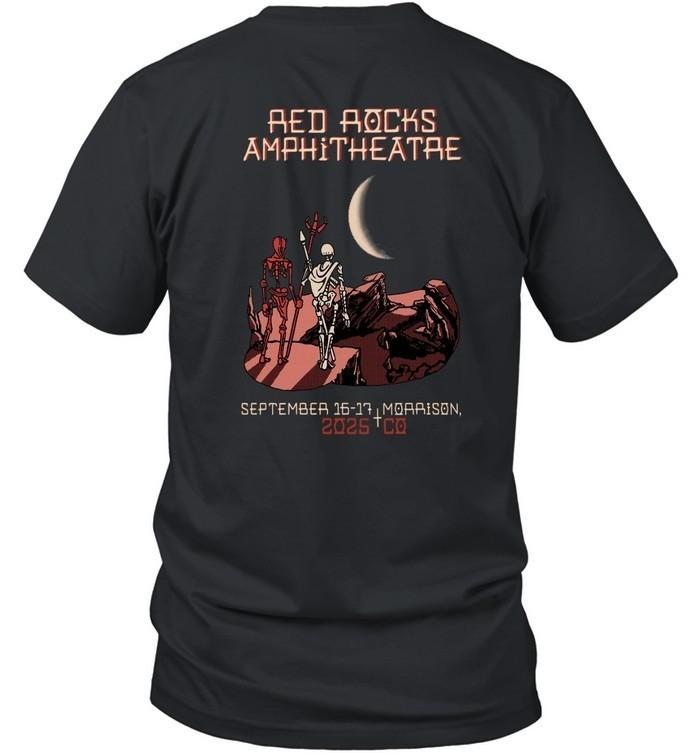 

Red Rocks Amphitheatre 2025 Tour T-Shirt Morrison CO Moon Skeleton Tee S