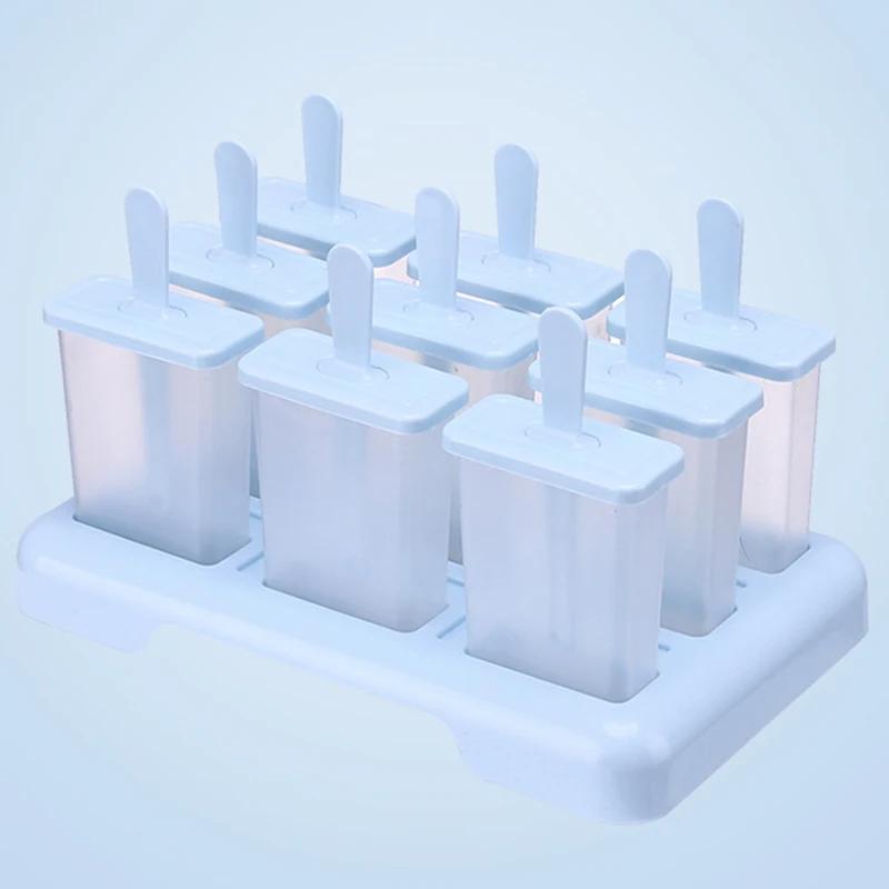 

Форма для мороженого эскимо с 9 ячейками, машина для приготовления мороженого своими руками, домашний холодильник с пластиковыми палочками, форма для эскимо, поднос для льда, кухонные гаджеты синий