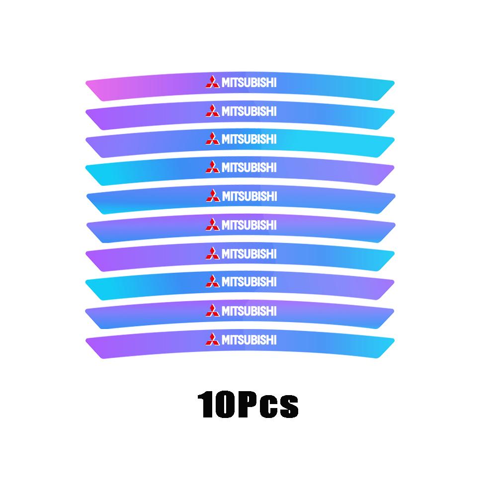 

10/20Pcs Car Wheel Rim Sticker Reflective Warning Strip Accessories For Mitsubishi 9 Ralliart EX ASX L200 Colt Outlander Pajero