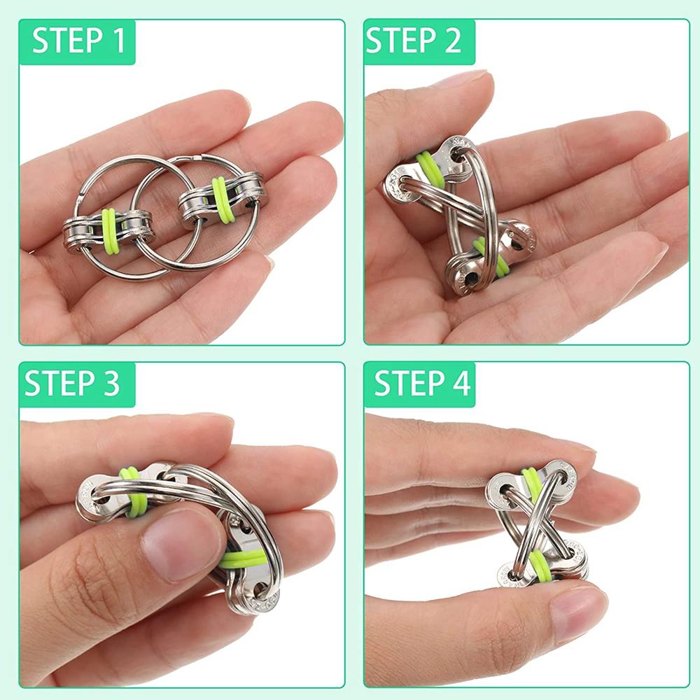 15 PZ Catene per Bici Fidget Toys Catene Roller per Dita Flippy Giocattolo Sensoriale Anello Portatile per Adulti Ragazzi Ragazze Sollievo Ansia Stress