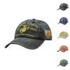 Adjustable Vintage Style Embroidered Baseball Cap with Military Insignia and Flag Patch for Men and Women Casual Outdoor Sun Protection Hat
