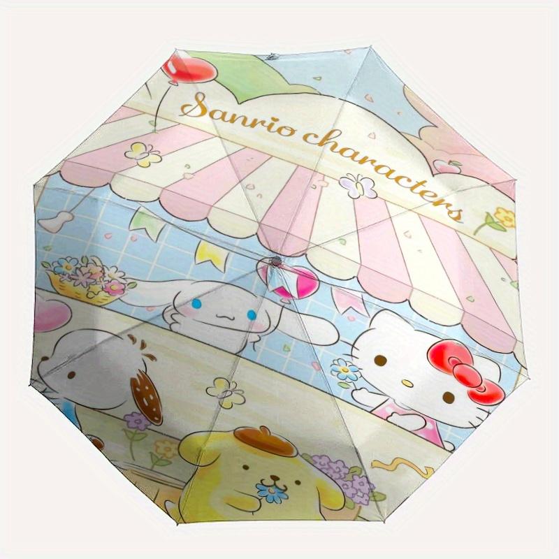 Pom Pom Purin and Friends Cartoon Cartoon Umbrella, Portable 3-Fold Compact Umbrella, Suitable for Camping, Hiking and Travel, Ideal Easter Birthday G