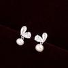 S925 Sterling Silver Pearl Heart Dangle Earrings for Women - Light Luxury INS Style Niche 2026