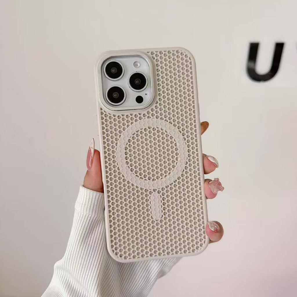 Magsafe magnetic suction honeycomb heat dissipation is suitable for iPhone16promax frame bracket Apple 14 mobile phone case 15.