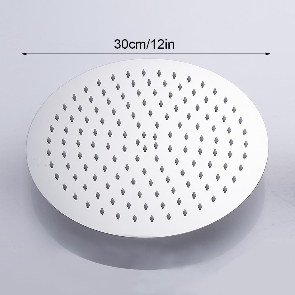 Stainless Steel Ultra-thin Shower Head with Awning 12/10/8 Inch Rain Shower Head Chrome-plated Round and Square Shower Awning