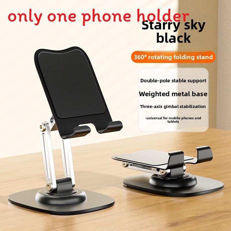 Metal Dualaxis Rotating Phone Tablet Stand With Folding Design For Lazy Viewing Comfort