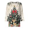 Women's Fashion Casual Round Neck 3/4 Sleeve Loose  Printed T-Shirt Ladies Top