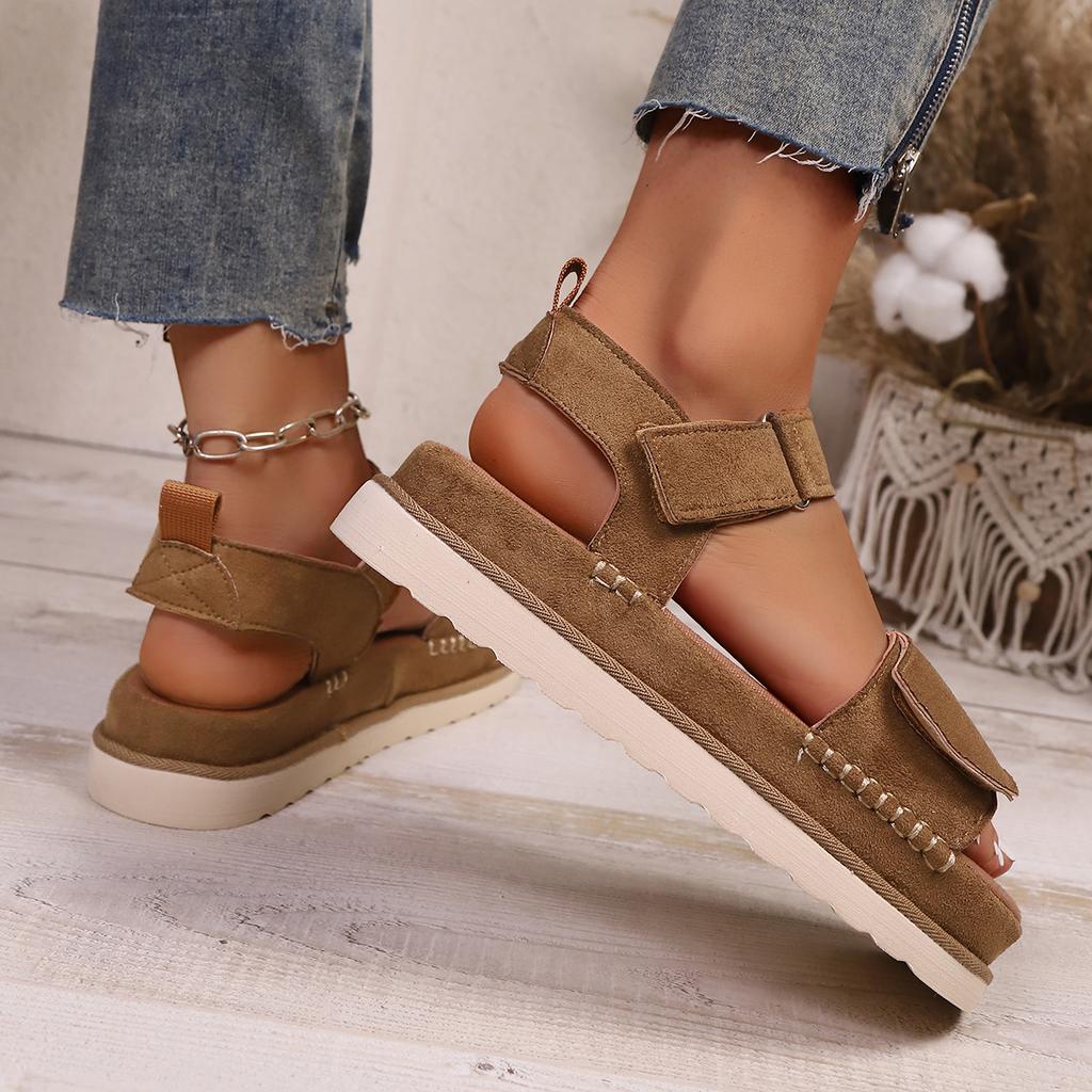 2025 Roman Platform Women's Sandals Summer Casual Height Increase Shoes Woman New Open Toe Sandals Women Solid Flat Beach Shoes