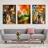 Nordic Watercolor Art Landscape Oil Painting Golden Autumn Canvas Painting for Living Room Corridor Office Home Decoration Mural No Frame