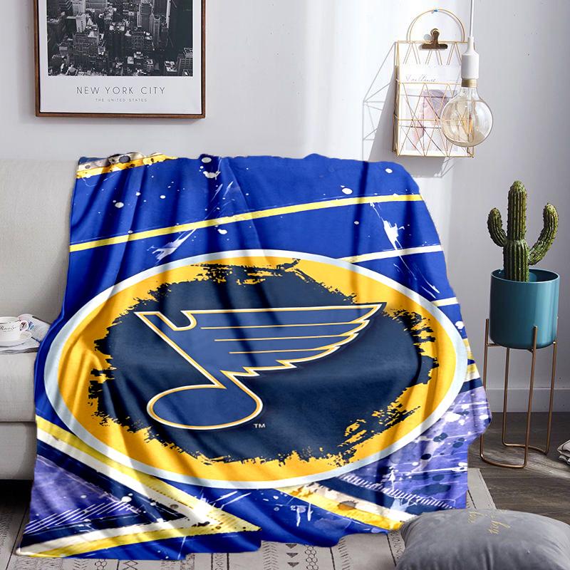 Louis Blues Eishockey Team Wirft Decke Flanelldecken Plüsch für Sofa Bett Geschenke für Männer Frauen Reise Picknickdecke Weihnachtsgeschenke für Fans